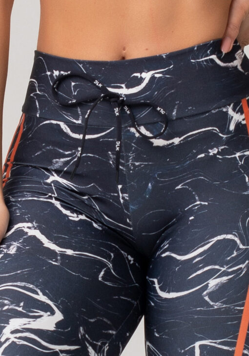 Calça legging printed estampada marmorizado com cadarço dlk - Image 4