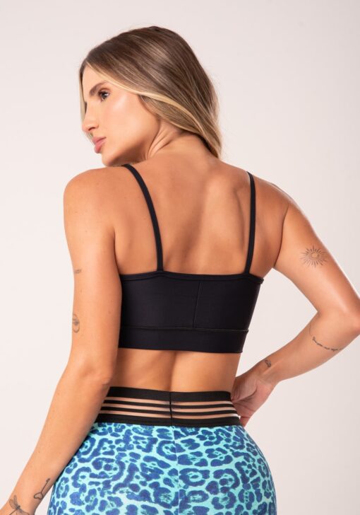 Top fitness preto franzido básico dlk - Image 3