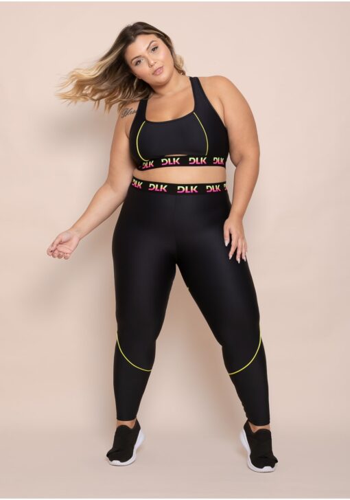 Top fitness feminino cut-out elástico colorido action dlk - Image 2