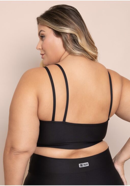Top fitness feminino assimétrico preto action dlk - Image 3