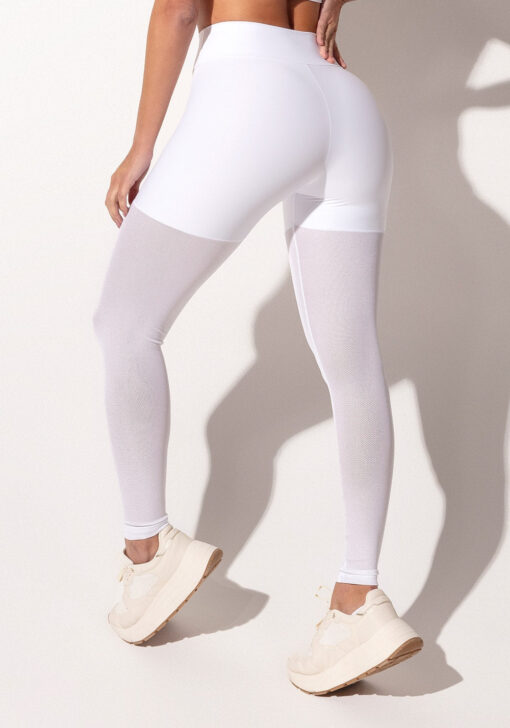 Legging fitness feminina branco com tela intense dlk - Image 3