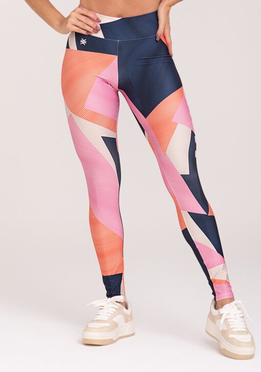 Legging fitness feminina estampada strip azul printed dlk - Image 4