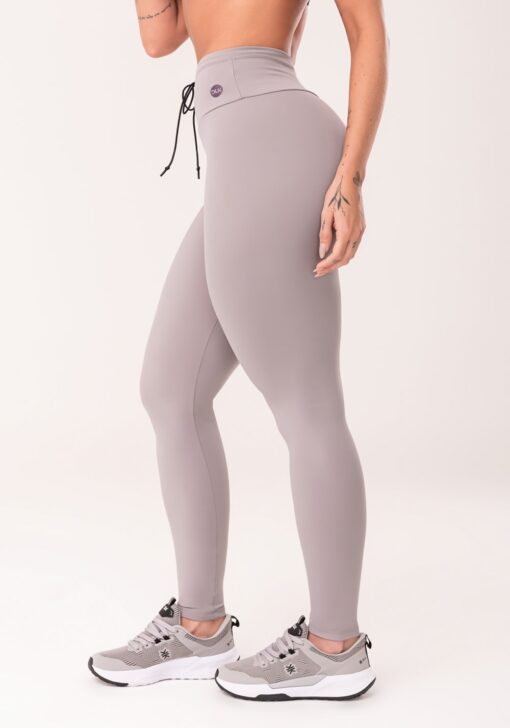 Legging fitness feminina cinza com cadarço oasis dlk - Image 4