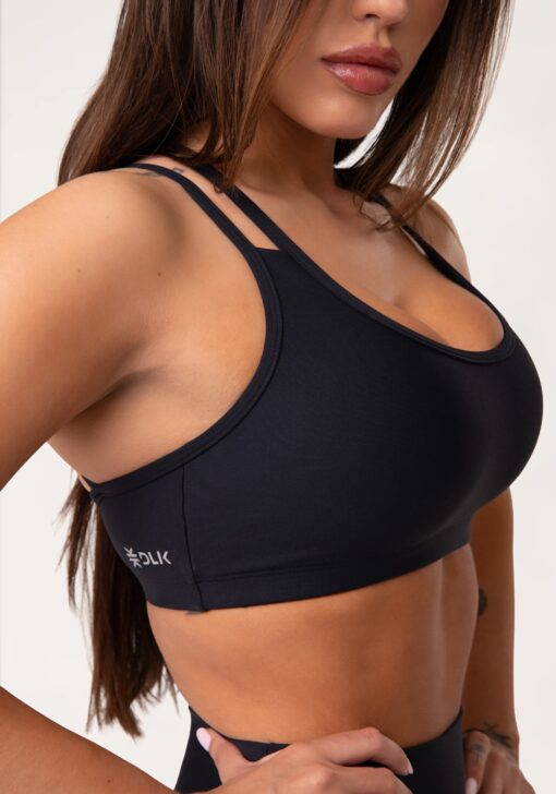 Top fitness feminino preto com alça dupla aura dlk - Image 4