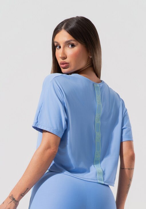 Cropped feminino com elástico nas costas activity dlk azul - Image 2