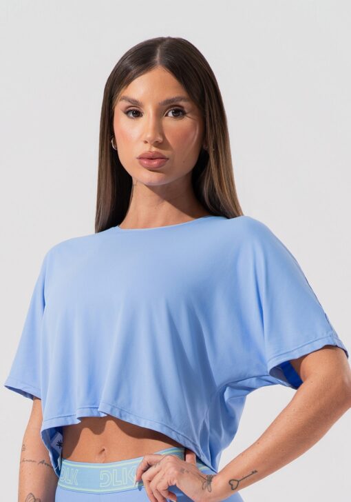Cropped feminino com elástico nas costas activity dlk azul