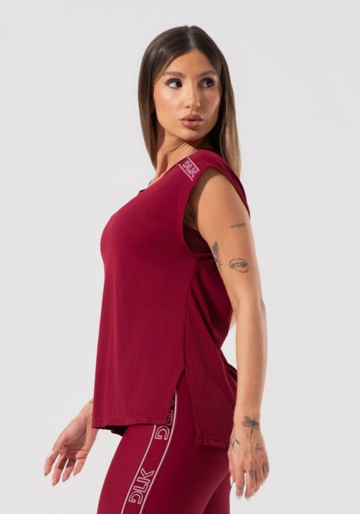 Blusa feminina com elástico nos ombros activity dlk vinho - Image 3