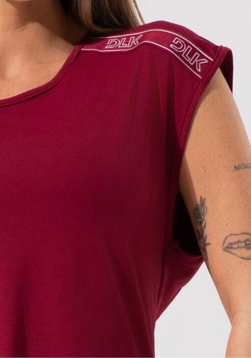 Blusa feminina com elástico nos ombros activity dlk vinho - Image 4