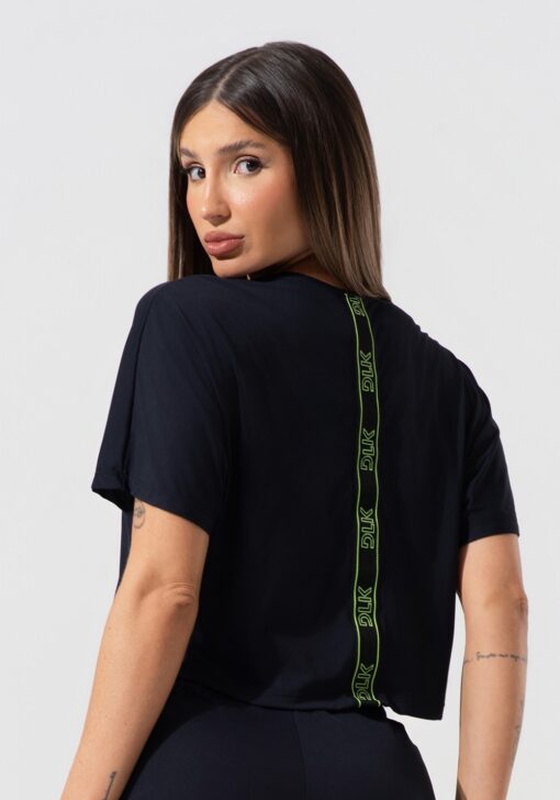 Cropped feminino com elástico nas costas activity dlk preto - Image 2