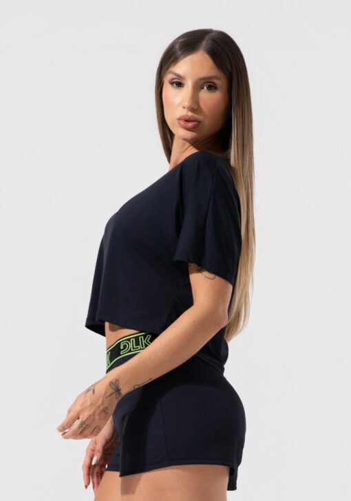 Cropped feminino com elástico nas costas activity dlk preto - Image 4