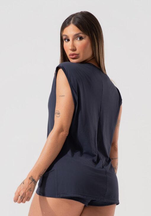 Blusa feminina com elástico nos ombros activity dlk grafite - Image 2