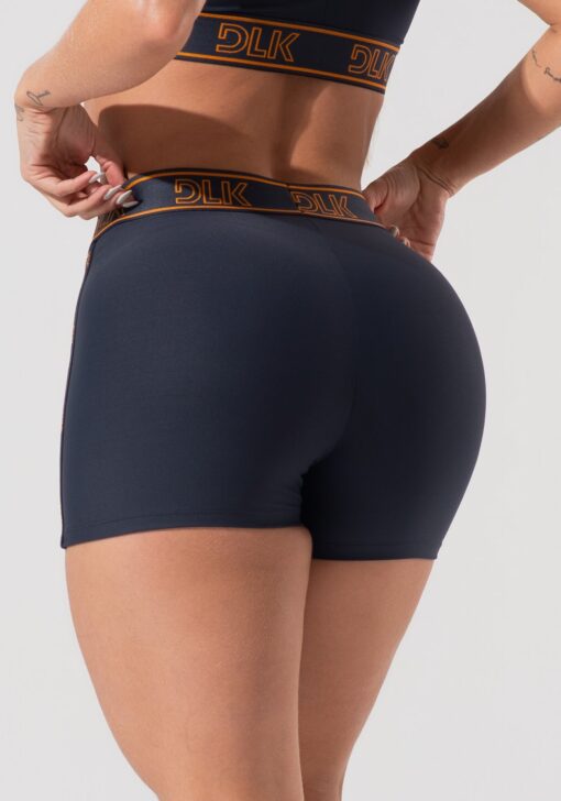 Short fitness feminino com elásticos no cós e na lateral activity dlk grafite - Image 3