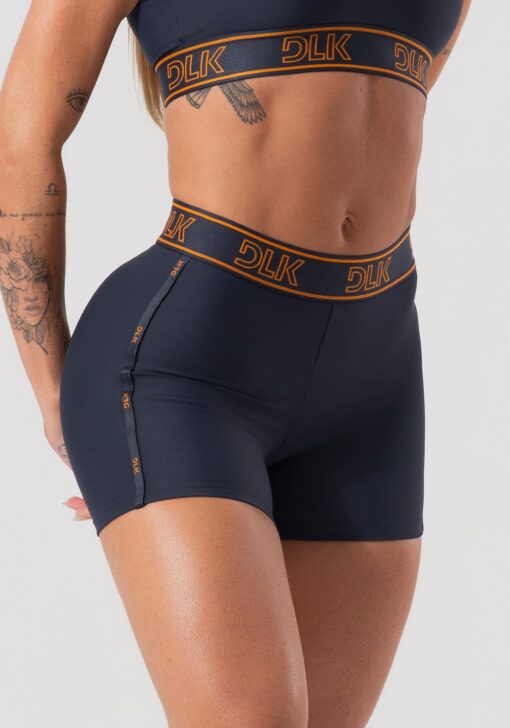 Short fitness feminino com elásticos no cós e na lateral activity dlk grafite - Image 4