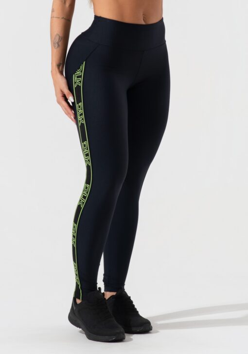Legging fitness feminina com elástico lateral activity dlk preto - Image 3