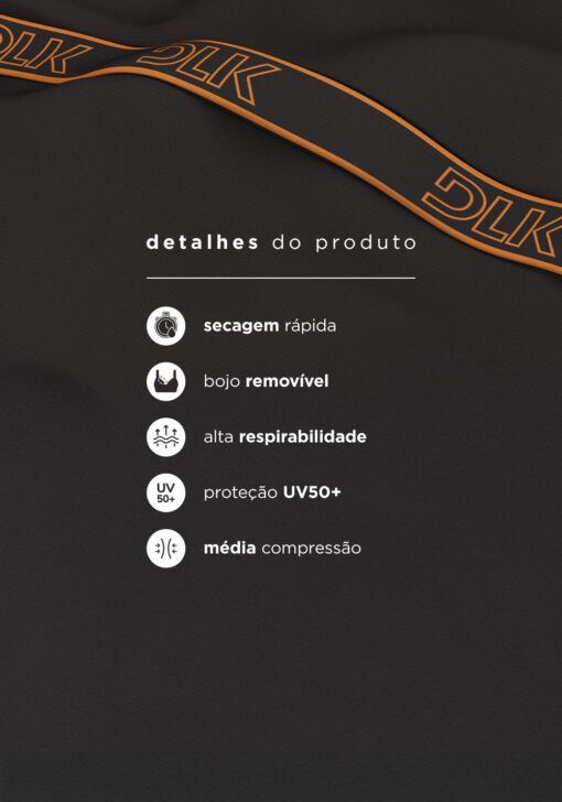 Top fitness feminino com bojo e costas vazadas com elástico activity dlk grafite - Image 6