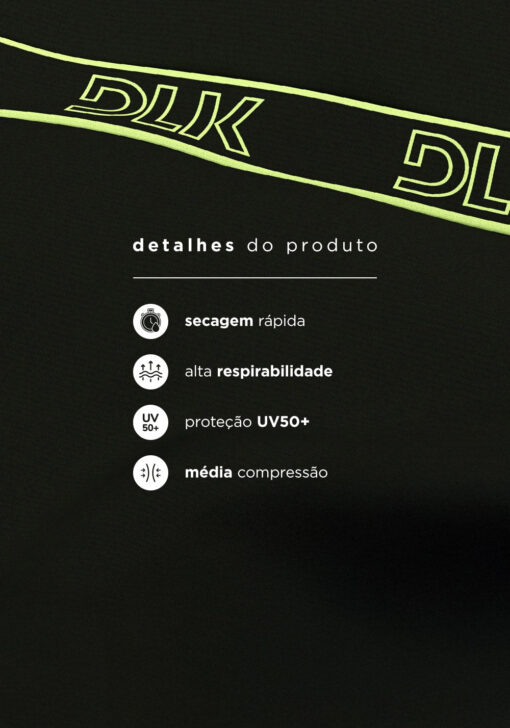 Bermuda fitness feminina com elástico largo lateral activity dlk preto - Image 8