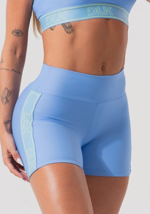 Short fitness feminino com elástico lateral activity dlk azul - Image 3