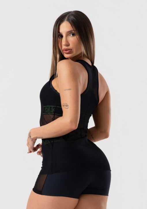 Camiseta fitness feminina de tule activity dlk preto - Image 2