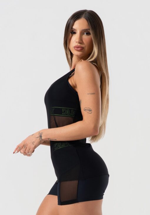 Camiseta fitness feminina de tule activity dlk preto - Image 3