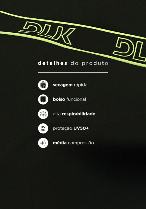 Legging fitness feminina com bolsos e elástico no cós activity dlk preto - Image 5