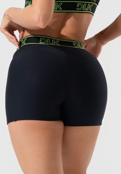 Short fitness feminino com bolsos e elástico no cós activity dlk preto - Image 2