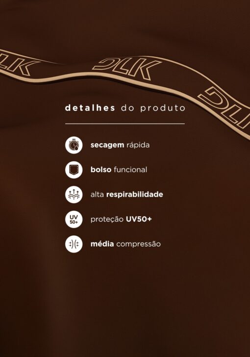Short fitness feminino com bolsos e elástico no cós activity dlk marrom - Image 5