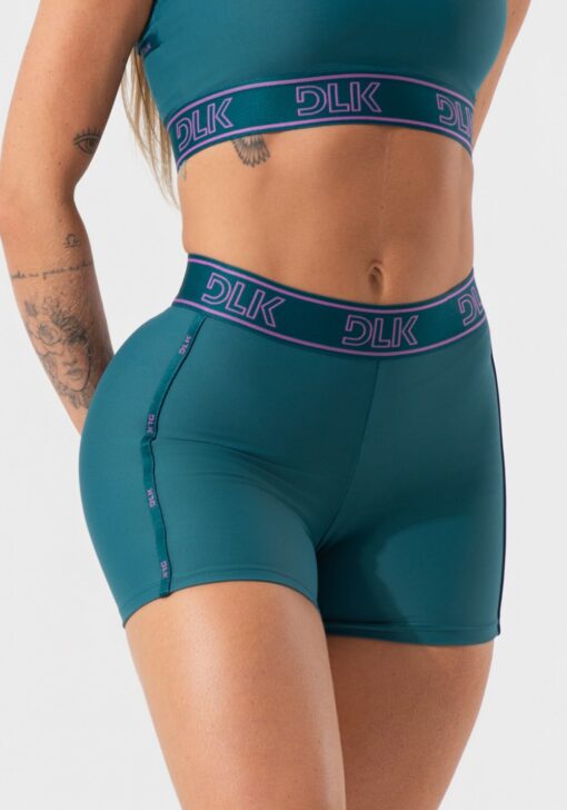 Short fitness feminino com elásticos no cós e na lateral activity dlk verde - Image 3
