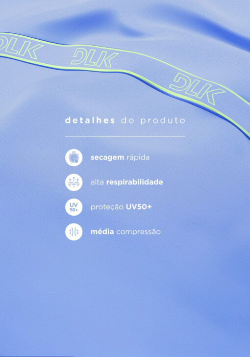 Top fitness feminino com elástico na base e tule activity dlk azul - Image 6