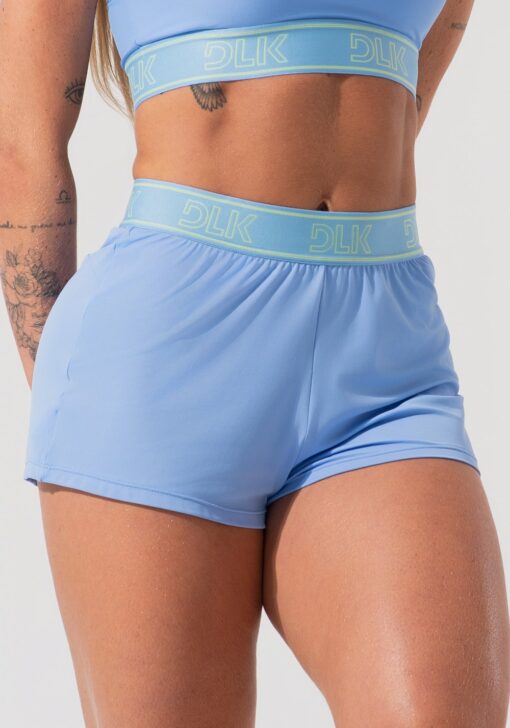 Short fitness feminino soltinho com elástico no cós activity dlk azul - Image 3