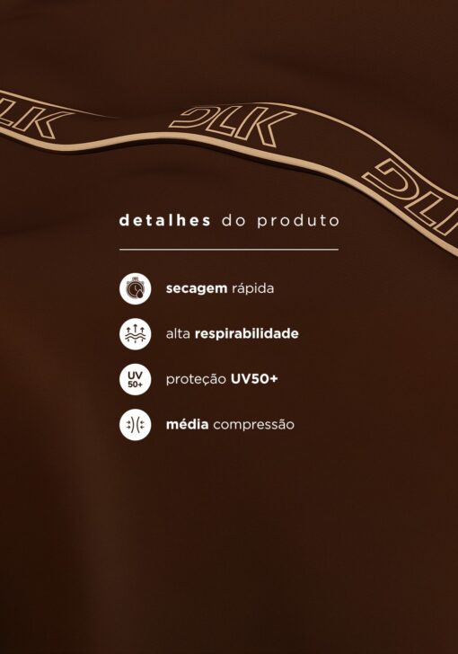 Legging fitness feminina com elástico no cós e tule lateral activity dlk marrom - Image 5