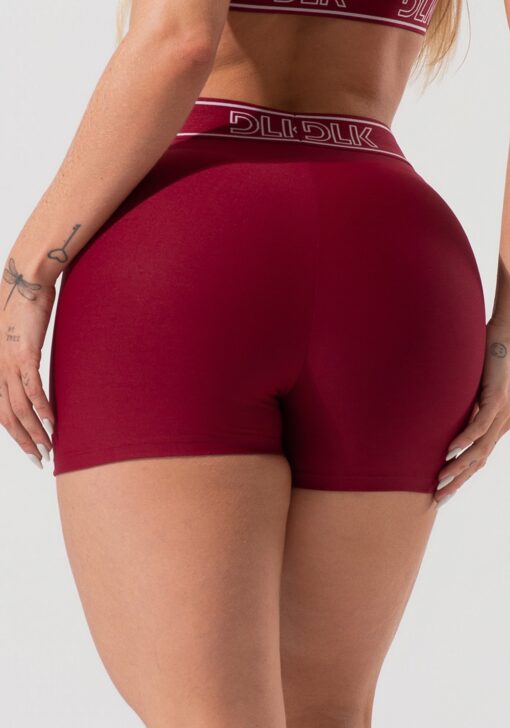 Short fitness feminino com elásticos no cós e na lateral activity dlk vinho - Image 2