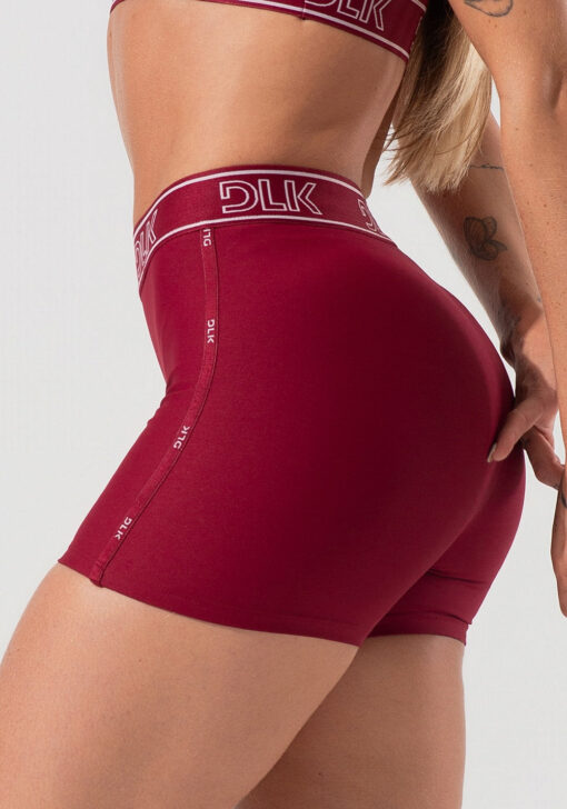 Short fitness feminino com elásticos no cós e na lateral activity dlk vinho - Image 3